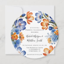 Orange and Cobalt Blue Floral Wedding Celebration
