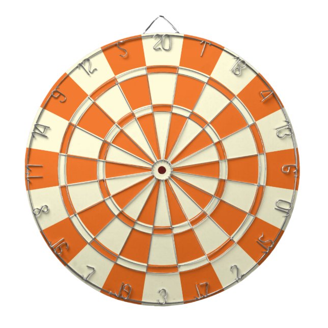 Orange And Cream Beige Color Dart Board (Front)