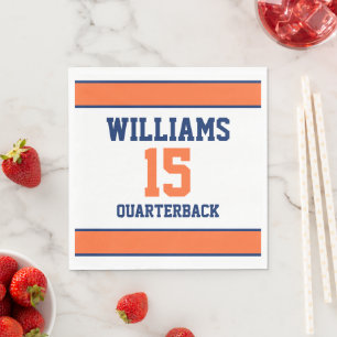 Orange and Dark Blue Napkins