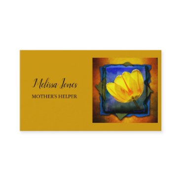 Orange and Floral Mother's Helper Business Card Orange and Floral Mother's Helper Business Card