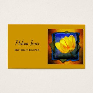 Orange and Floral Mother's Helper Business Card Orange and Floral Mother's Helper Business Card
