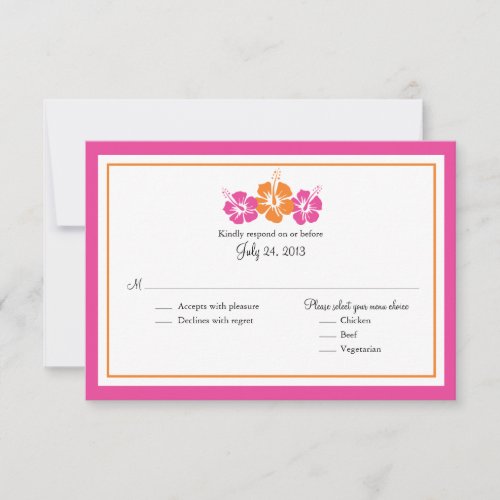 Orange and Fuchsia Pink Hibiscus Flowers RSVP