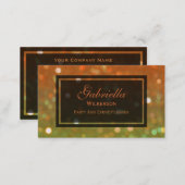 Orange And Gold Glitz Business Cards (Front/Back)