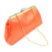 Orange And Gold Paisley Bridal Clutch (Front)