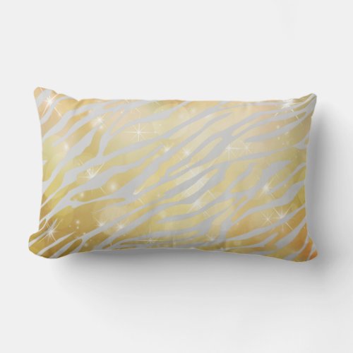 Orange and gold Zebra Pattern Lumbar Pillow