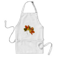 Orange And Golden  Autumn Leaves Adult Apron