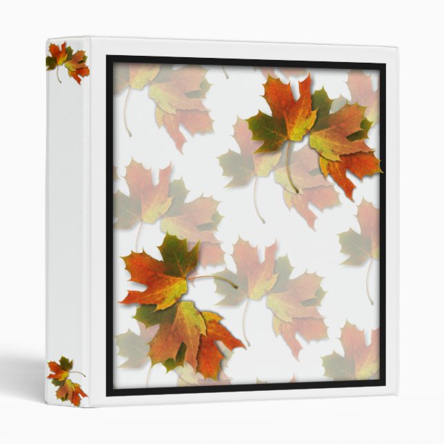 Orange And Golden  Autumn Leaves Binder (Front/Spine)