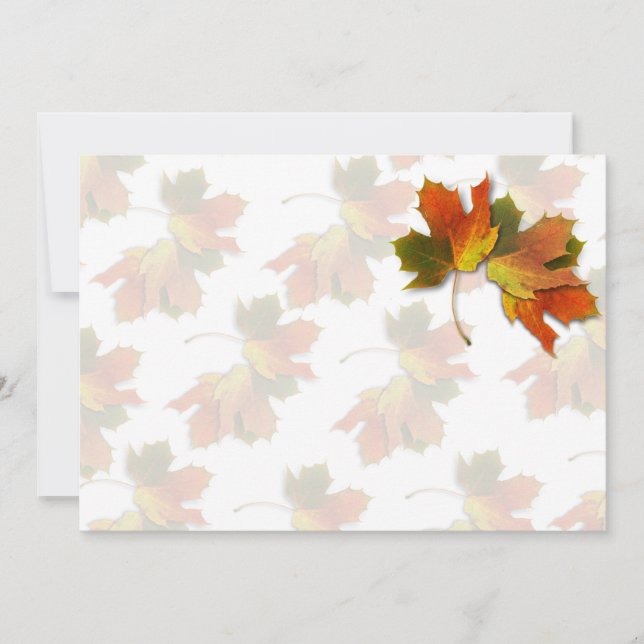 Orange And Golden  Autumn Leaves Invitation (Front)