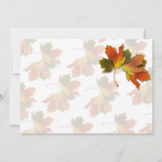 Orange And Golden  Autumn Leaves Invitation