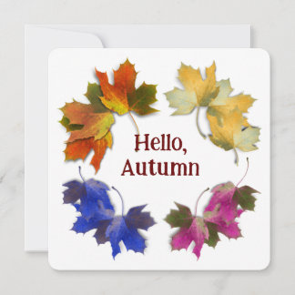 Orange And Golden  Autumn Leaves Invitation