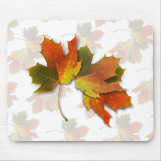 Orange And Golden  Autumn Leaves Mouse Pad