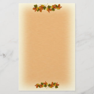 Orange And Golden  Autumn Leaves Stationery