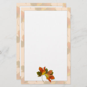 Orange And Golden Autumn Leaves Stationery