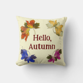 Orange And Golden Autumn Leaves Throw Pillow