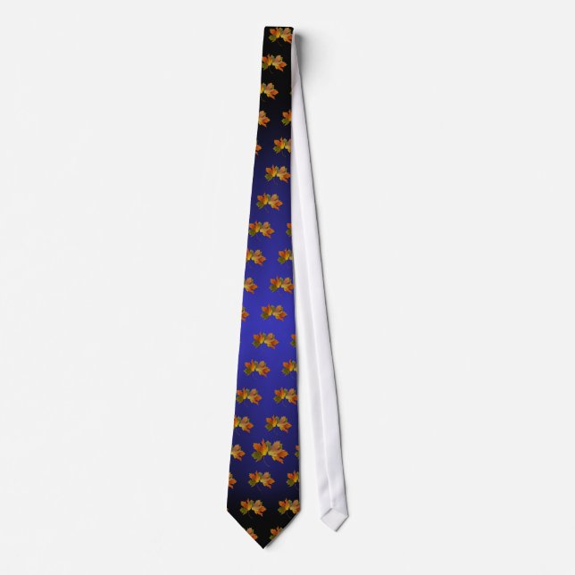 Orange And Golden  Autumn Leaves Tie (Front)
