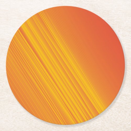 Orange and gradient yellow design round paper coaster