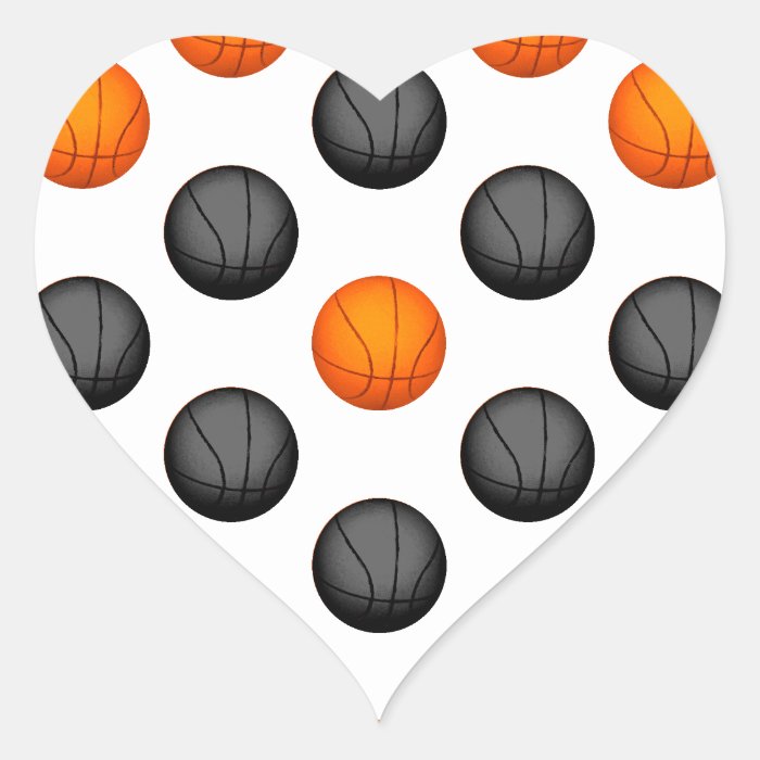 Orange and Gray Basketball Pattern Sticker