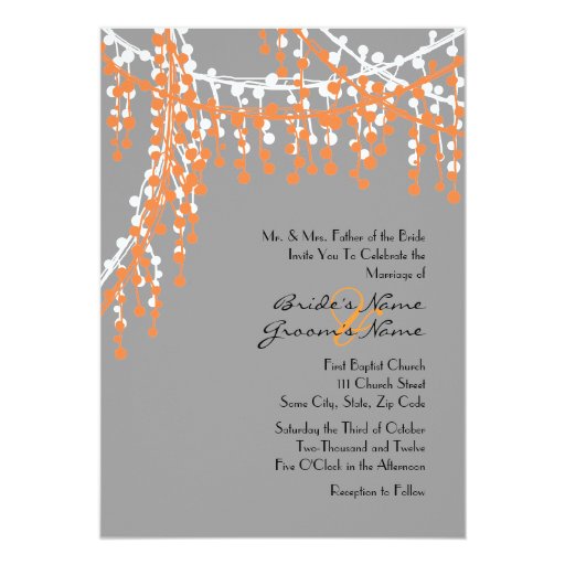 Orange And Gray Wedding Invitations 9