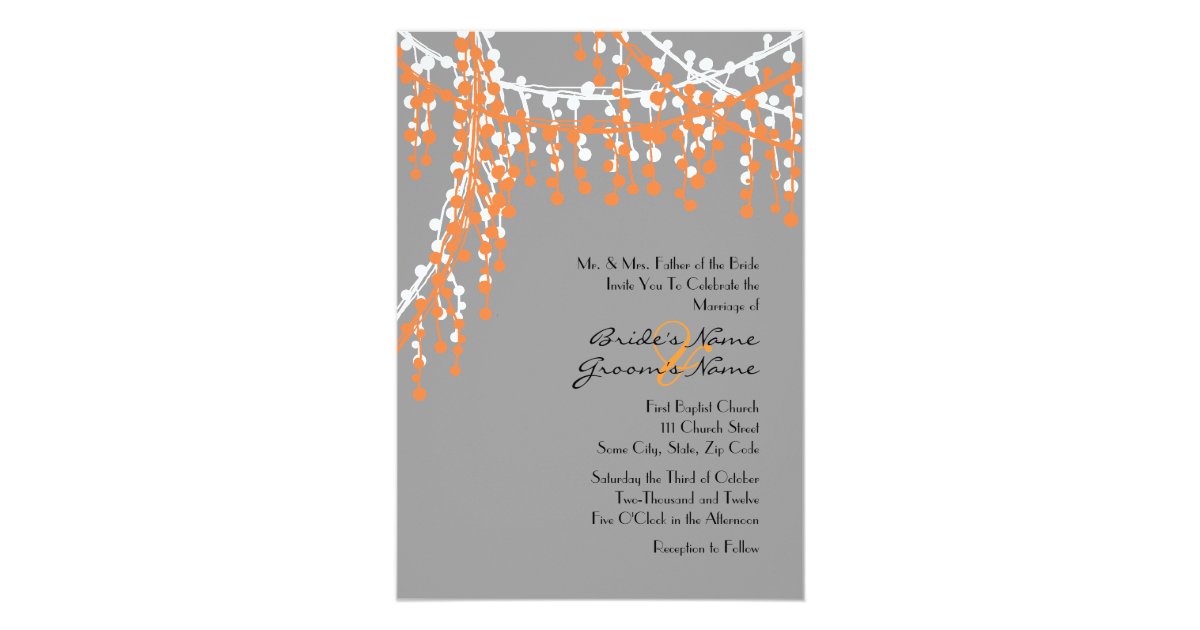 Orange And Gray Wedding Invitations 7