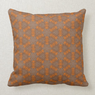 Orange and Gray Brown Mocha Throw Pillow