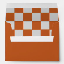 Orange and gray checker stationary envelope