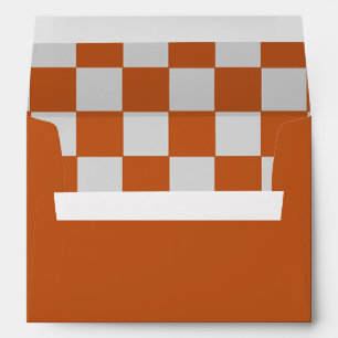 Orange and gray checker stationary envelope