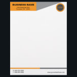 Orange and Gray Color Blocks Letterhead<br><div class="desc">A bright orange rectangle on the left,  with a gray triangle leading your eye to the company logo makes this letterhead stand out!  Colorful and professional,  very sharp looking.</div>