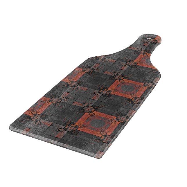Orange and Gray Crossroads Chopping Board (Corner)