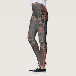 Orange and Gray Crossroads Leggings