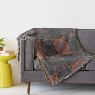 Orange and Gray Crossroads Throw Blanket