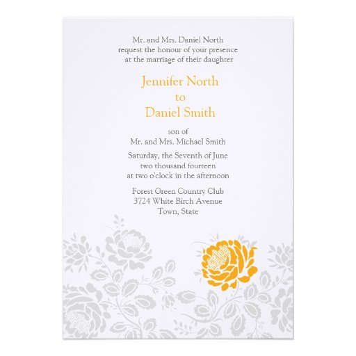 Orange And Gray Wedding Invitations 5