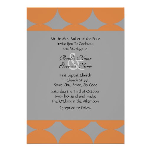 Orange And Gray Wedding Invitations 6