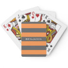 Orange and Gray Rugby Stripes with Custom Name