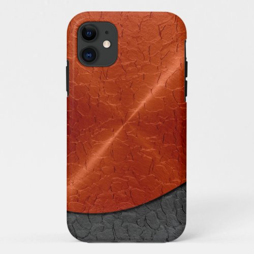 Orange and Gray Stainless Steel Metal iPhone 11 Case