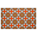 Orange and gray star geometric pattern  fabric