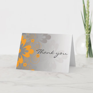 Orange and Gray Thank You Card