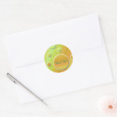 Orange and Green 1.5" Round Thank You Sticker (Envelope)