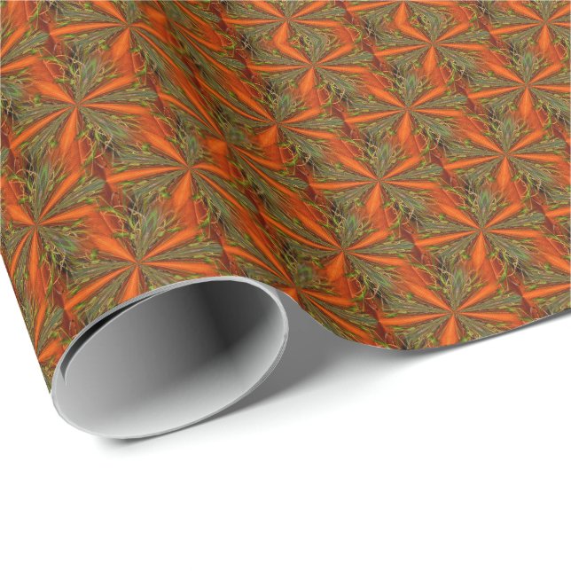 Orange And Green Abstract Design   Wrapping Paper (Roll Corner)