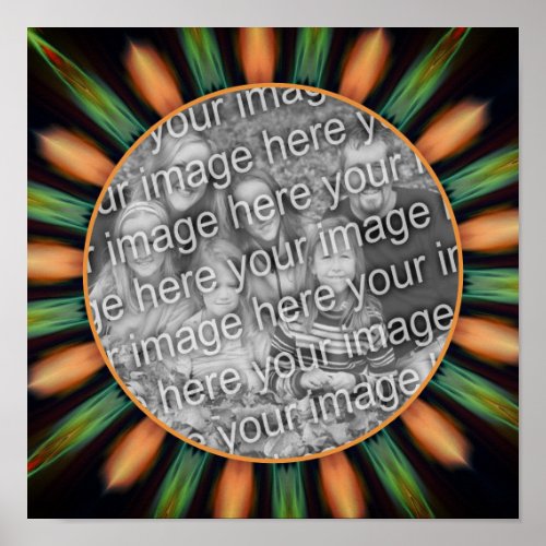 Orange And Green Abstract Frame Add Your Photo Poster