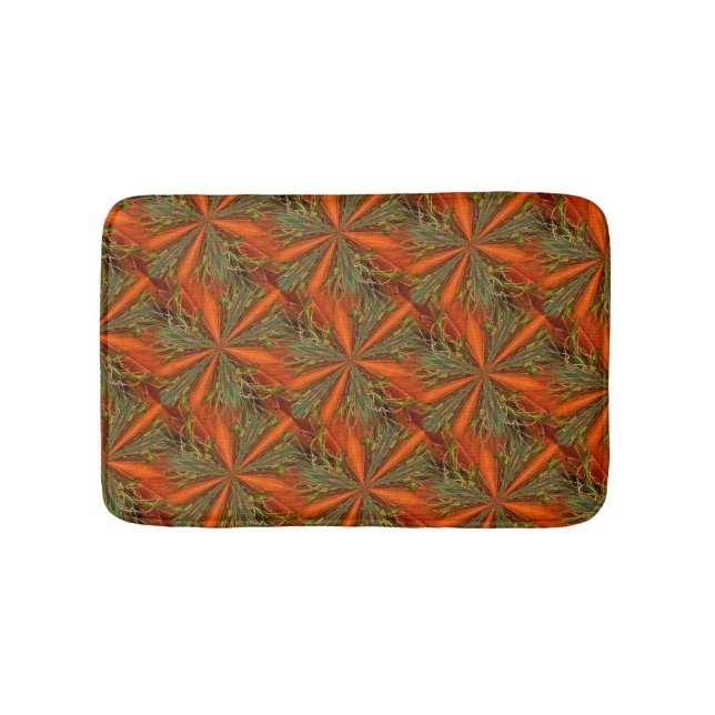 Orange And Green Abstract Pattern 2 Bathroom Mat (Front)