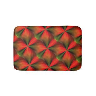 Orange And Green Abstract Pattern Bathroom Mat