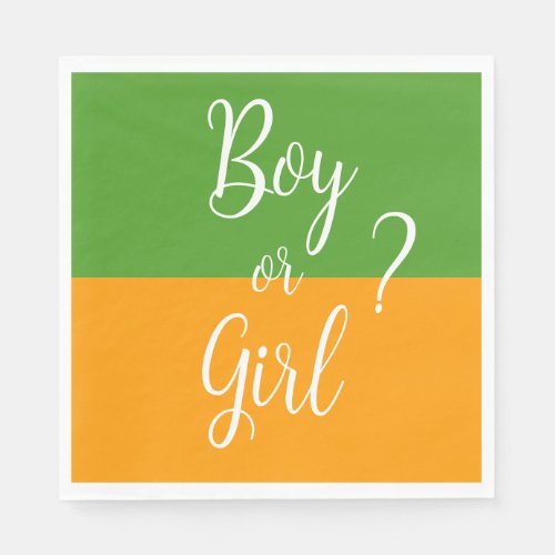 Orange and Green Boy or Girl Fall Napkins