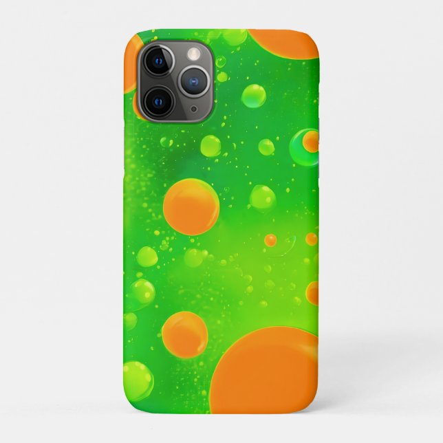 Orange and Green Bubble Abstract Art Case-Mate iPhone Case (Back)