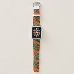 Orange and Green Camouflage, Military, Army Apple Watch Band