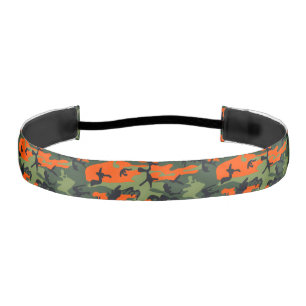 Orange and Green Camouflage, Military, Army Athletic Headband