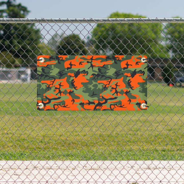 Orange and Green Camouflage, Military, Army Banner (Insitu)