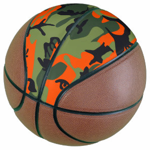Orange and Green Camouflage, Military, Army Basketball