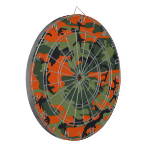 Orange and Green Camouflage, Military, Army Dart Board