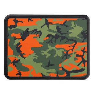 Orange and Green Camouflage, Military, Army Hitch Cover