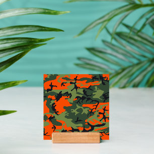 Orange and Green Camouflage, Military, Army Holder